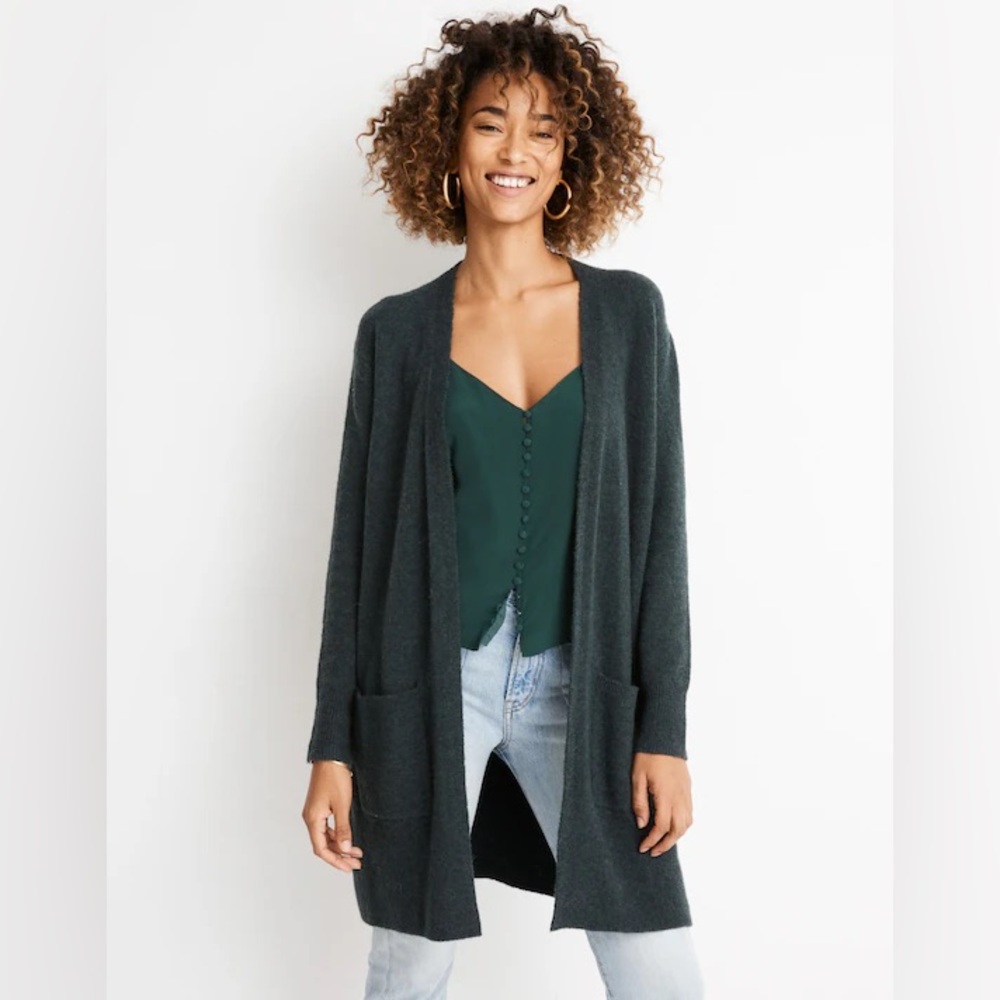 Madewell Kent Cardigan Sweater Coziest Yarn Heather Amazon Wool Alpaca Blend XS